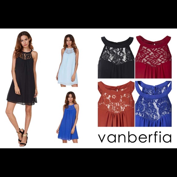 Vanberfia Chiffon Patchwork Dress Size L - Picture 5 of 8